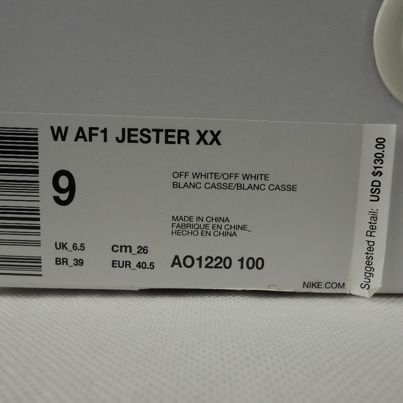 Nike Women's Air Force 1 Jester XX Off White Sz 9 - Picture 8 of 8